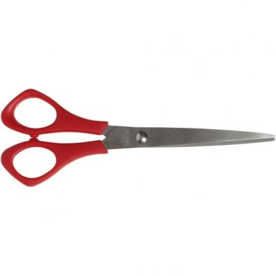 Creotime ciseaux pour enfants rouge 14 cm rond gauche