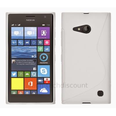 Housse etui coque pochette silicone gel fine pour Nokia Lumia 730 735 + film ecran - BLANC