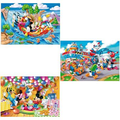 Clementoni - Puzzle 3 x 48 pièces - Mickey Mouse Club House : Plus on est de fous ...