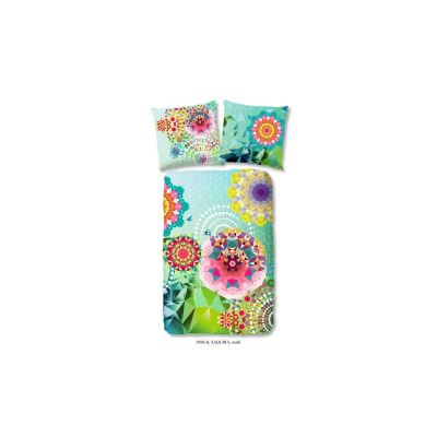 Hip Parure De Couette Saquira 100% Satin De Coton - 1 Housse De Couette 140x200 Cm + 1 Taie Doreiller 60x70 Cm - Vert