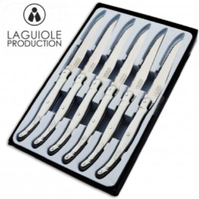 Pradel Excellence I7551-6 Laguiole Tribloc Boîte de 6 Couteaux de Table 25 x 16 x 2 cm Inox