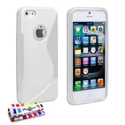 Coque Souple ORIGINALE Ultra Fine Blanc , Le S, Premium de MUZZANO pour APPLE IPHONE 5