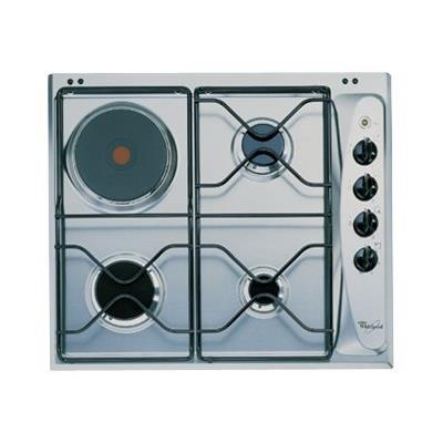 Whirlpool AKM261IX - Table de cuisson gaz et électrique - 4 plaques de cuisson - Niche - largeur : 56 cm - profondeur : 48 cm - acier inoxydable