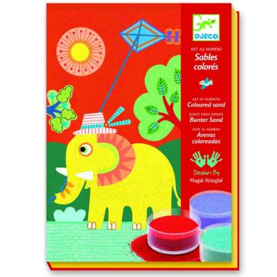 Kit de loisirs creatifs Djeco dessins aux sables colorés En plein air enfants