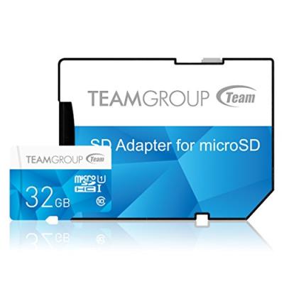 Team groupe 32 go carte mémoire micro sdhc avec adaptateur-bleu
