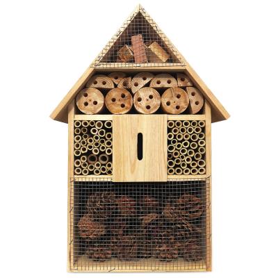 Hôtel à insecte en Bois naturel - 48 cm x 31 cm x 10 cm - Abri hiver insecte