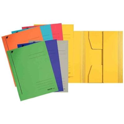 Leitz - chemise-trieur, format a4, carton robuste coloré 320 g m2, rose, 3 rabats placés au dos de la couverture, différents pli