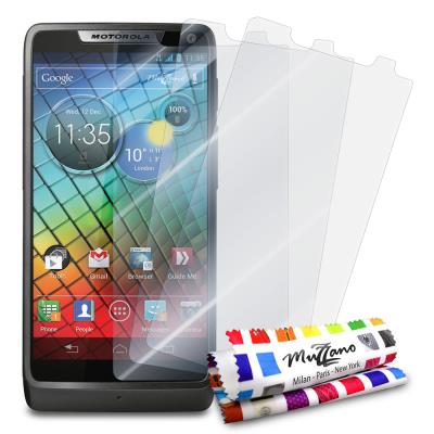 3 Protections Ecran Haute Qualité , UltraClear,  ORIGINALES de MUZZANO pour MOTOROLA RAZR I