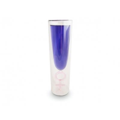 Verre à  pied décoratif avec double paroi sous forme de signe femelle shooter insolite recipient fete