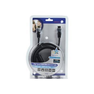 HQ High-Speed HDMI with Ethernet - HDMI with Ethernet cable - 3 m
