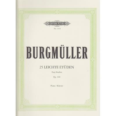 Méthodes et pédagogie EDITION PETERS BURGMULLER - 25 ETUDES FACILES OP.100 - PIANO Piano