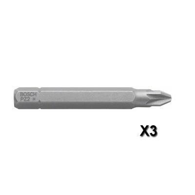 Lot De 3 Embouts De Vissage Extra-Dure Pozidriv Pz1 à Queue 6 Pans Mâle 1/4' Longueur 51 Mm Bosch 2607001569