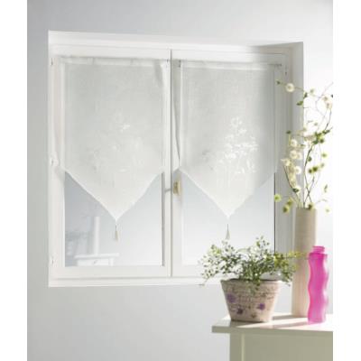 2 voiles pompons 90cm ONYX brodé NATUREL
