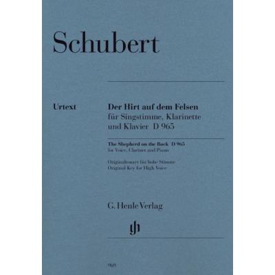 Schubert Franz - Le Patre Sur Le Rocher D965 Opus Post.129 - Voix Haute/Clarinette/Piano