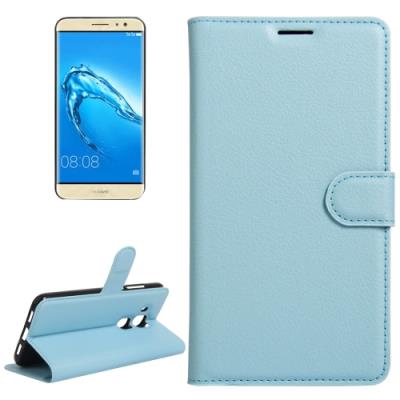 Huawei Maimang 5 Housse Etui Cuir PU Bleu Texture Litchi