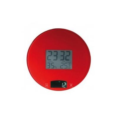 BALANCE ÉLECTRONIQUE ROUGE AVEC HORLOGE