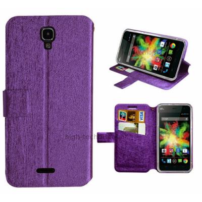 Housse etui coque pochette portefeuille pour Wiko Bloom + film ecran - MAUVE
