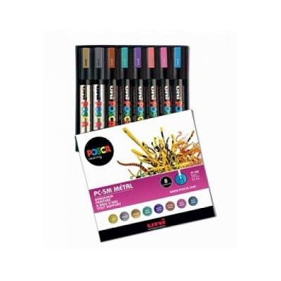 Marqueur à pigment PC 5M étui de 8 assorti métallisé - vue 1