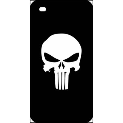 Coque apple iphone 4 tête de mort sur fond noir
