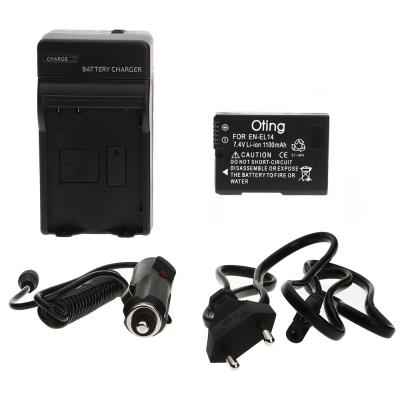 Set Chargeur de Batterie + Batterie type Nikon EN-EL14