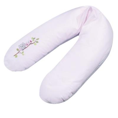 Julius zöllner 4670414262 coussin d'allaitement rempli de perles rose/motif petites chouettes env. 190 cm
