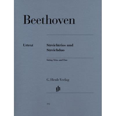 Partitions classique HENLE VERLAG BEETHOVEN L.V. - STRING TRIOS OP. 3, 8 AND 9 AND STRING DUO WOO 32 Ensemble à cordes