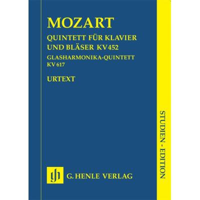 Partitions classique HENLE VERLAG MOZART W.A. - QUINTET K. 452 FOR PIANO AND WIND INSTRUMENTS AND HARMONICA QUINTET K. 617 Musique de chambre