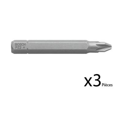 Lot De 3 Embouts De Vissage Extra-Dure Pozidriv Pz3 à Queue 6 Pans Mâle 1/4' Longueur 51 Mm Bosch 2607001573