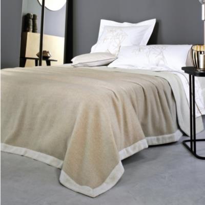 Couverture mérinos Lima BLANC DES VOSGES 220 x 240 cm Beige