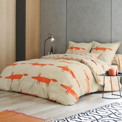 Housse de couette percale Mr Fox SCION LIVING, mandarine 240 x 220 cm