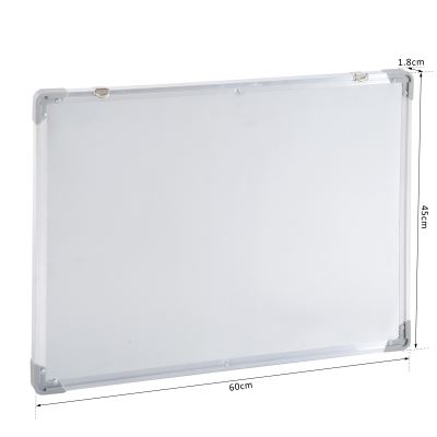 HOMCOM Tableau blanc magnétique cadre aluminium 90 x 60 cm avec feutres,  effaceur et aimants : : Fournitures de bureau