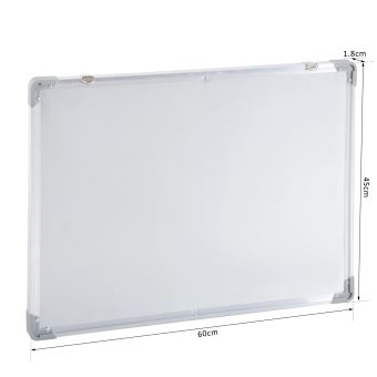 HOMCOM Tableau blanc magnétique cadre aluminium 90 x 60 cm avec
