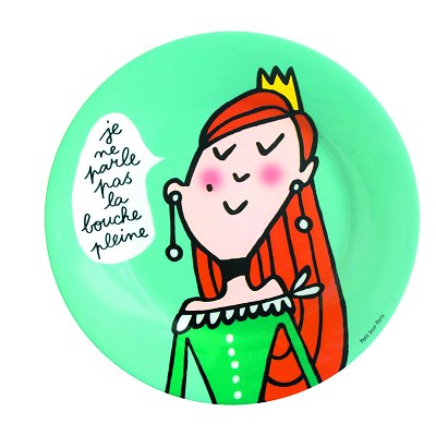 Petit Jour - Princesses - Assiette Princesses : Pas la bouche pleine