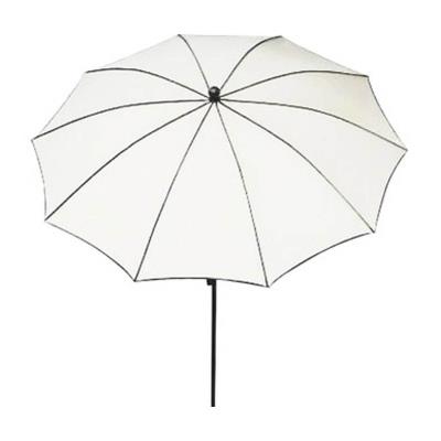 Parasol rond, tissu dralon coloris blanc - Dim : 140/10 - D 280 cm - PEGANE -