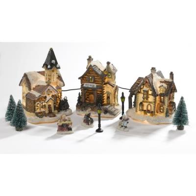 Codico coffret 3 maisons 11 pieces 10 led 38x14,5x19,5 cm blanc 5mai026