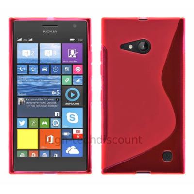 Housse etui coque pochette silicone gel fine pour Nokia Lumia 730 735 + film ecran - ROSE