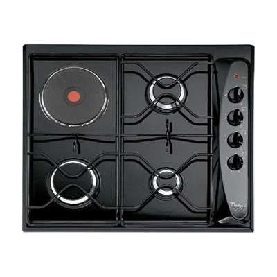 Whirlpool AKM261NB table de cuisson gaz et électrique - 60 cm - noir - Porcelaine-émail