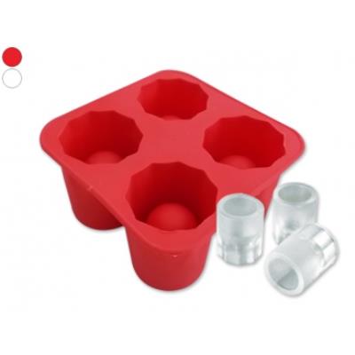 Moule et bac pour 4 glacons et chocolat verres shooter blanc