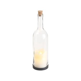 Bouteille de vin décorative avec bougie LED vacillante - Classique