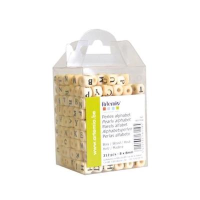 Artemio 312 perles en bois alphabet 8*8 cm