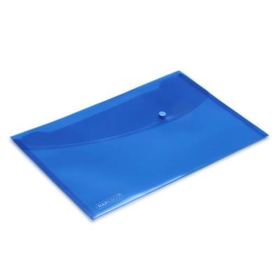 Pqt de 5 Pochettes Porte-Document à Pression A4 Couleurs Vives Bleu Transparent