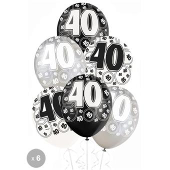 9 49 Sur 6 Ballons Anniversaire 40 Ans Decoration Article De Fete Achat Prix Fnac