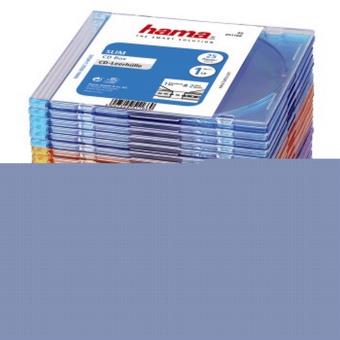  Boîtier plastique mince pour stockage CD - capacité : 1 CD - transparent  (pack de 10)