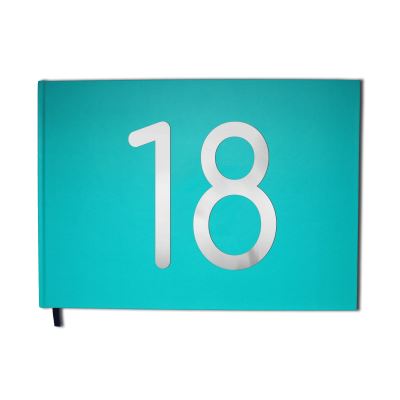 Livre d'or bleu - 18 ans - Anniversaire, souvenirs - Paysage - Couverture mate, lettres chromées -100 pages - Qualité premium