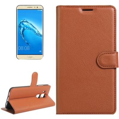 Huawei Maimang 5 Housse Etui Cuir PU Marron Texture Litchi