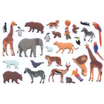 Carte et autocollants Puffies - Zoo