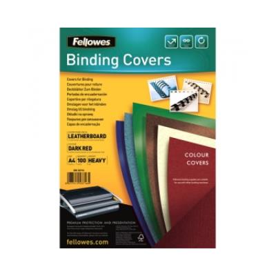 Fellowes - Delta Couverture structure cuir, Format A4, rouge foncé, en carton: 250 g, contenu: 100 pièces -5371601