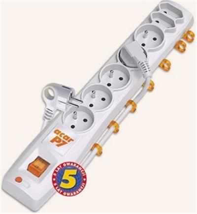 Multiprise avec interrupteur : 7 prises, cable de 1,5 m, grise