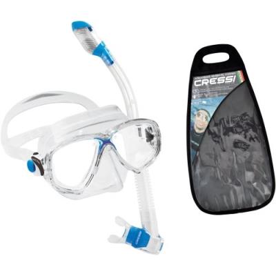 Cressi sub s.p.a. marea dry masque et tuba plongée sous-ensemble transparent bleu