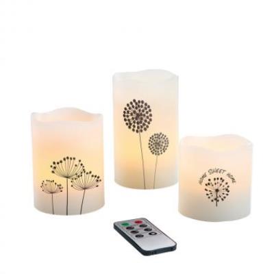 Set de 3 bougies LED en cire LH89